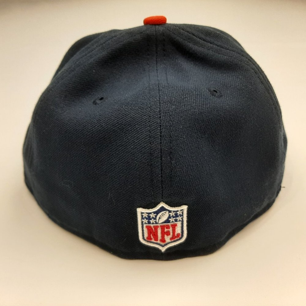 NFL Chicago Bears New Era 59 Fifty 7 1/4 Flat Bill Fitted Cap Hat Blue - Picture 4 of 5